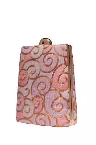 embroidered zari box clutch