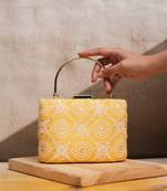  embroidered box clutch bag for women