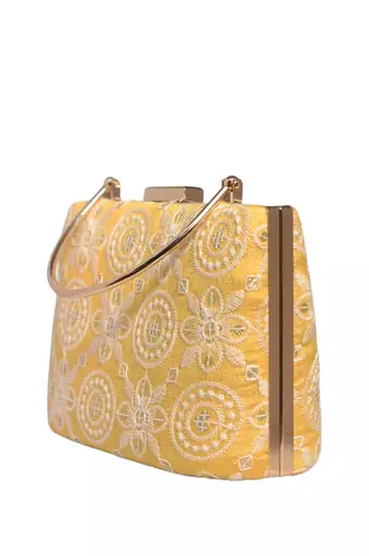  embroidered box clutch bag for women