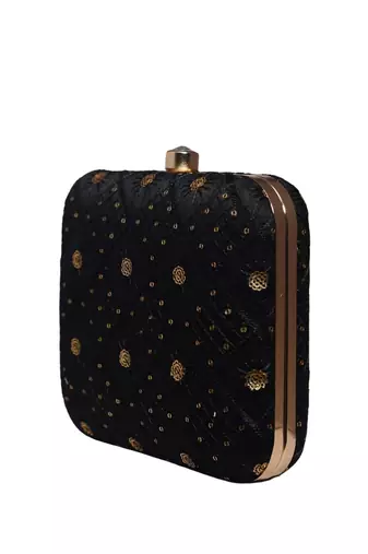  embroidered box clutch bag for women