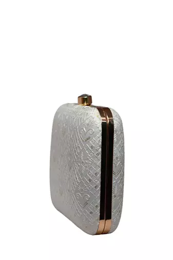  embroidered box clutch bag for women
