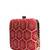  red based threadwork embroidery clutch bag for wonen with detachable strap