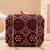  maroon based sequins embroidery clutch bag for women