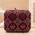  maroon based sequins embroidery clutch bag for women