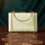  pista green based threadwork pattern embroidery clutch