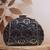  black based silver sequins fabric clutch bag for women with detachable chain strap