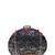  black based silver sequins fabric clutch bag for women with detachable chain strap