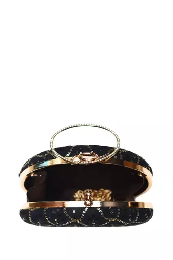  embroidered box clutch bag for women