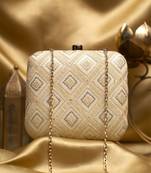  embroidered box clutch bag for women