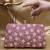  lavender based white floral embroidery clutch