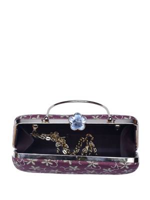  lavender based white floral embroidery clutch 4