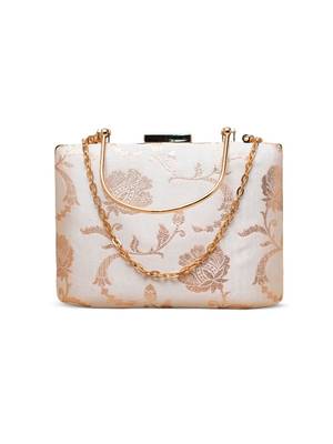  ivory white gold embroidered clutch 2