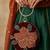  ruby bloom velvet embroidered round clutch