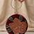  ruby bloom velvet embroidered round clutch
