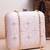  pastel pink based white threadwork embroidery clutch bag for women with detachable strap