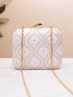  golden wave embroidery clutch 1