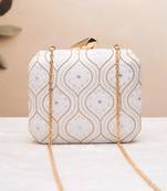  golden wave embroidery clutch
