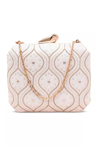  golden wave embroidery clutch
