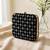  black based multicolored pattern threadwork embroidery clutch