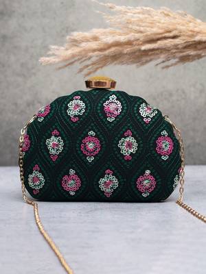  emerald blossom clutch bag for women 1