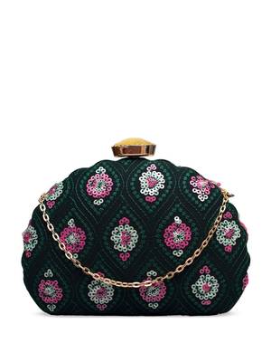  emerald blossom clutch bag for women 2
