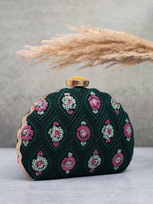  emerald blossom clutch bag for women 3