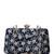  black based white floral embroidery clutch