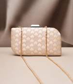  pearl ivory elegance embroidered clutch