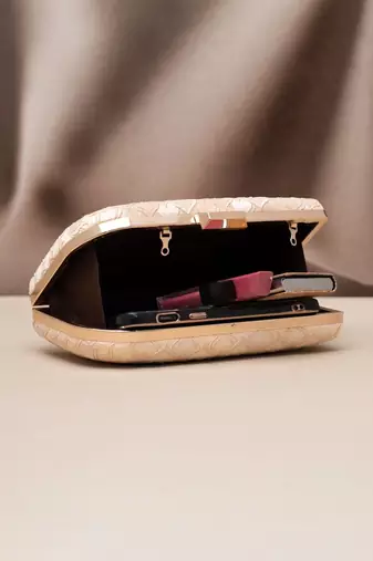  pearl ivory elegance embroidered clutch