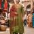 Green cotton hand embroidery kurta set with dupatta for women
