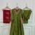 Green cotton hand embroidery kurta set with dupatta for women