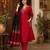 Red cotton hand embroidery kurta set with dupatta for women
