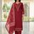 Red cotton floral print kurta set with dupatta for women