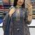 Blue cotton floral print kurta set with dupatta for women