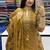 Yellow cotton floral print kurta set with dupatta for women