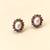 Certified natural freshwater pearls jewellery pearl stud earrings with ruby and emerald stones, gold tone oval pearl.
