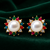 Certified natural freshwater pearls jewellery navratna style, cz accents, festive wear, stud closure, women's jewellery.