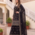 Designer black georgette sharara suit set