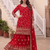Designer red georgette sharara suit set