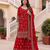 Designer red georgette sharara suit set