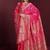 rani pink banarasi soft silk blend saree with dupatta