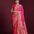 rani pink banarasi soft silk blend saree with dupatta