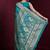 cyan banarasi soft silk blend saree with dupatta