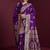 purple banarasi soft silk blend saree with dupatta