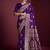purple banarasi soft silk blend saree with dupatta