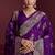purple banarasi soft silk blend saree with dupatta
