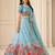 Kalamkari Print Satin Semi Stitched Lehenga Choli & Unstitched Blouse With Embroadery Work Dupatta