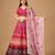 Kalamkari Print Satin  Lehenga Choli & Unstitched Blouse With Embroadery Work Dupatta