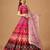 Kalamkari Print Satin  Lehenga Choli & Unstitched Blouse With Embroadery Work Dupatta