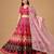 Kalamkari Print Satin  Lehenga Choli & Unstitched Blouse With Embroadery Work Dupatta